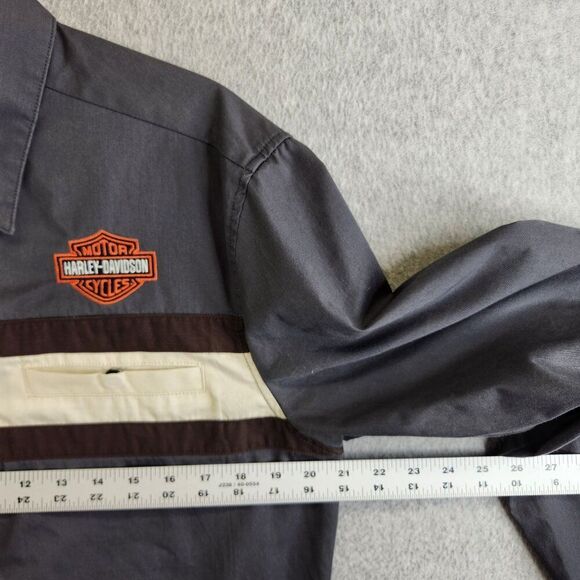 Harley Davidson Shirt Mens M Performance Colorblock Racing Pit Crew Garage Bike - Picture 10 of 16